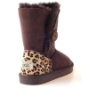 【澳洲仓】【年货节】OZWEAR UGG OB013L UGG BUTTON BOOTS 巧克力色后跟豹纹