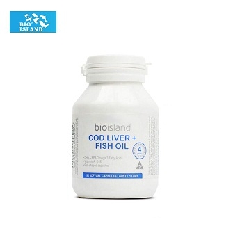 Bioisland顶级纯天然无添加婴幼儿鳕鱼鱼油含DHA 90粒