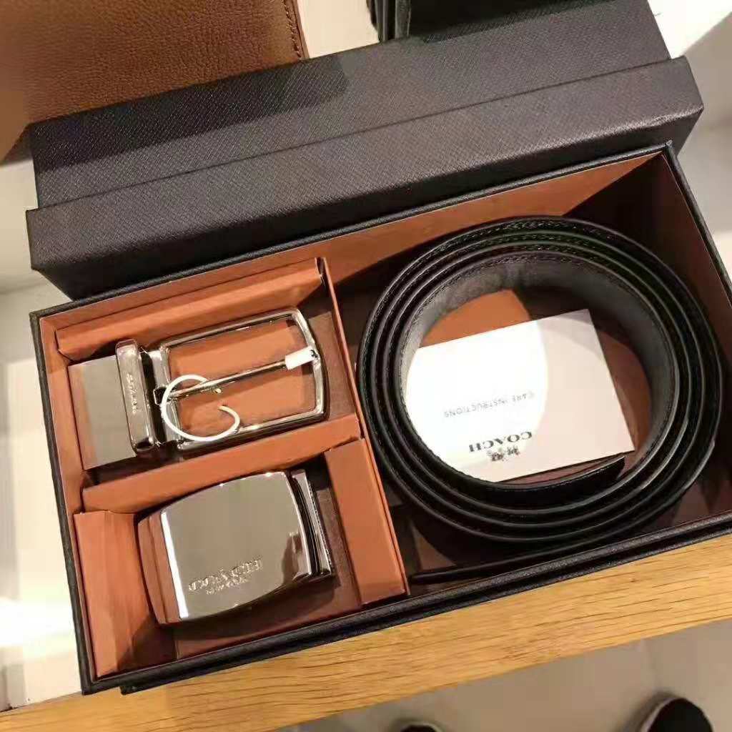 美国直邮 Coach 男士 30mm 皮带礼盒 ，30mm 双面皮带