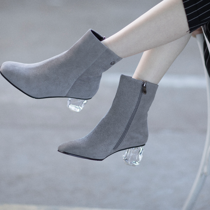 【澳洲仓】DK UGG DK334 防泼水牛反皮水晶跟短靴