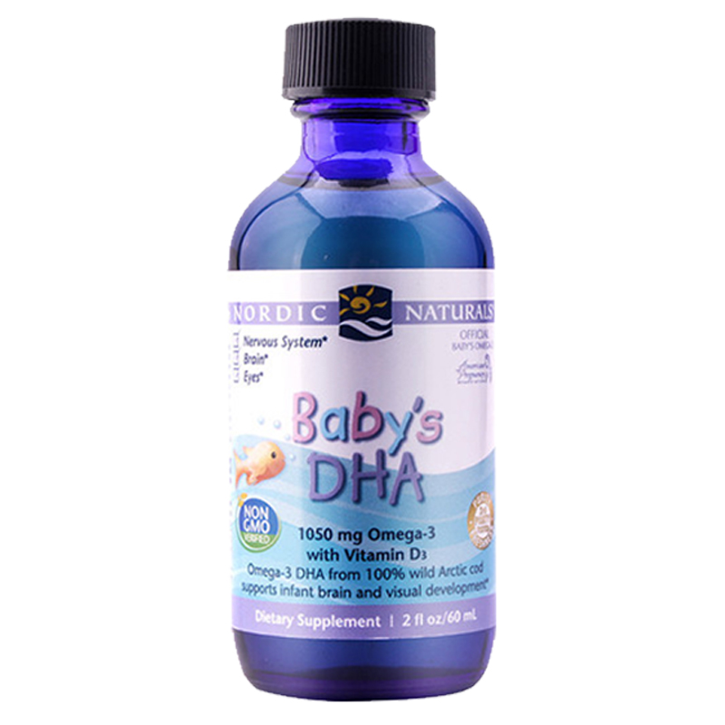 美国直邮 Nordic Naturals挪威婴幼儿顶级鳕鱼鱼肝油 DHA +维生素D3 增强记忆力 草莓味60ml