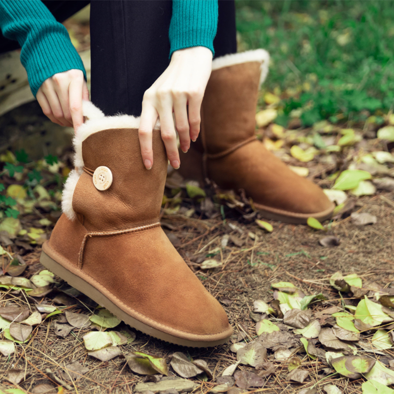 【澳洲仓】DK UGG DK004 防泼水单木扣中筒雪地靴