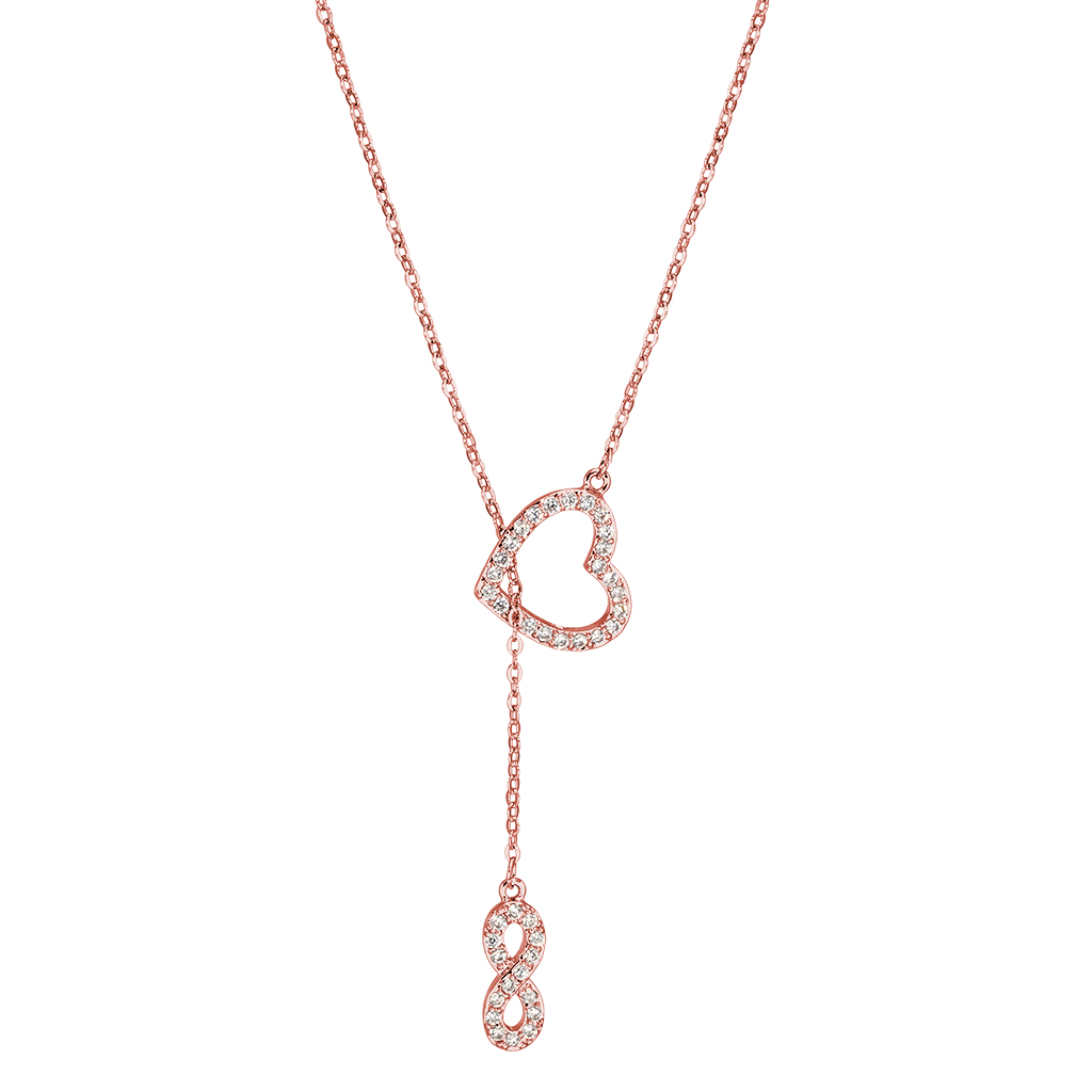 【澳洲仓】【特价】Pica Lela 无限爱水晶镀18K 玫瑰金爱心项链 SNR-7000-CZ（原价142刀）