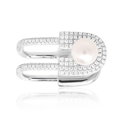 【澳洲仓】【限量】APM Monaco A16109XPL 纯银镶晶钻别针珍珠戒指指环（原价970元）