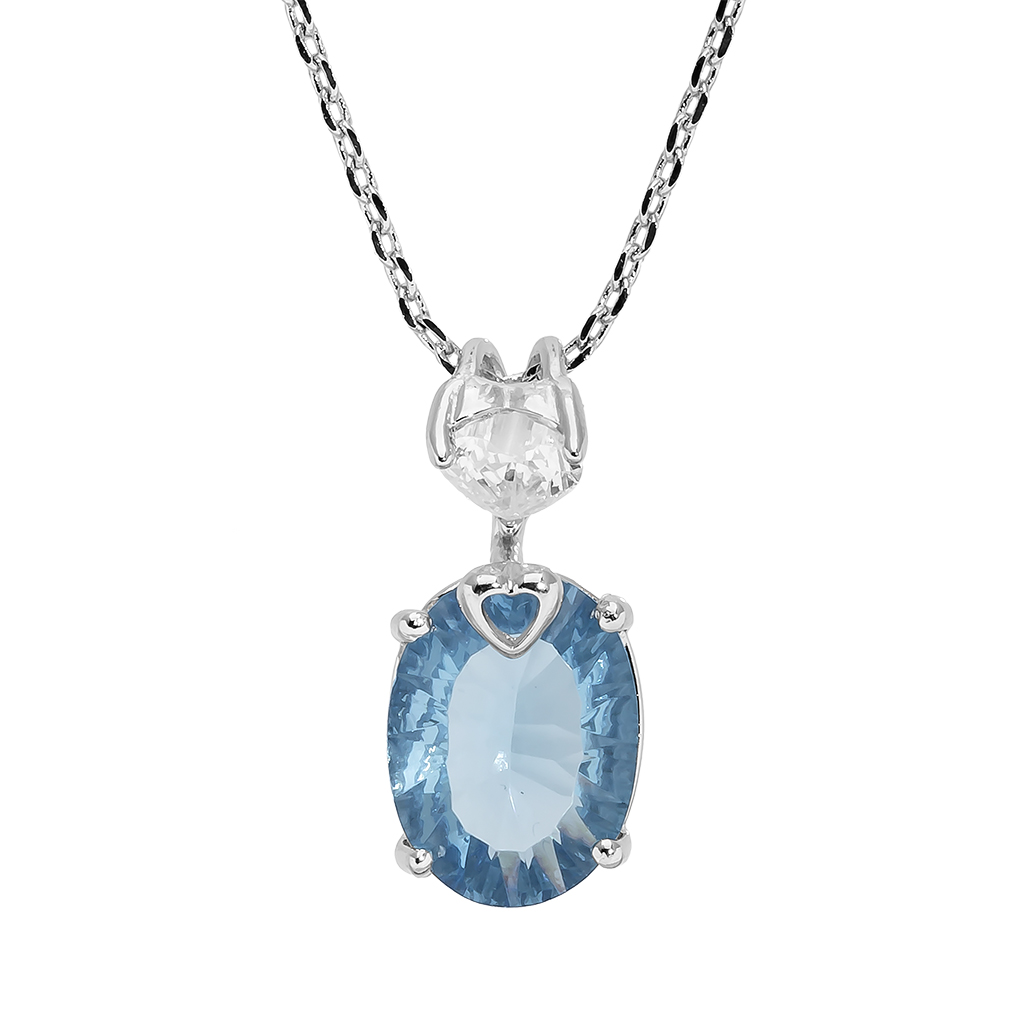 【澳洲仓】【特价】Pica Lela 925纯银时尚简约蓝色水晶项链 SPW-1657-CU（原价85刀）