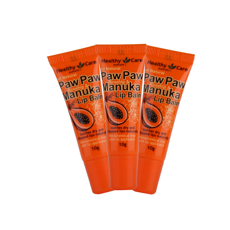 【澳洲仓】Healthy Care HC 玫瑰果油+麦卢卡蜂蜜保湿木瓜润唇膏10g