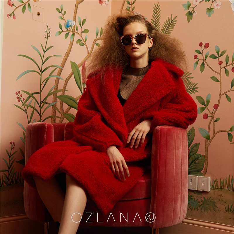 【中国仓】【中国发货】OZLANA  2018 A/W 经典廊型泰迪羊毛大衣 AU182002  泰迪服（20个工作日发货）