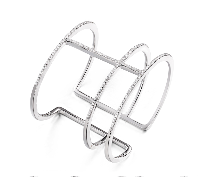 【澳洲仓】【限量】APM Monaco AB2161OX 经典纯银镶晶钻开口手镯（原价2000元）