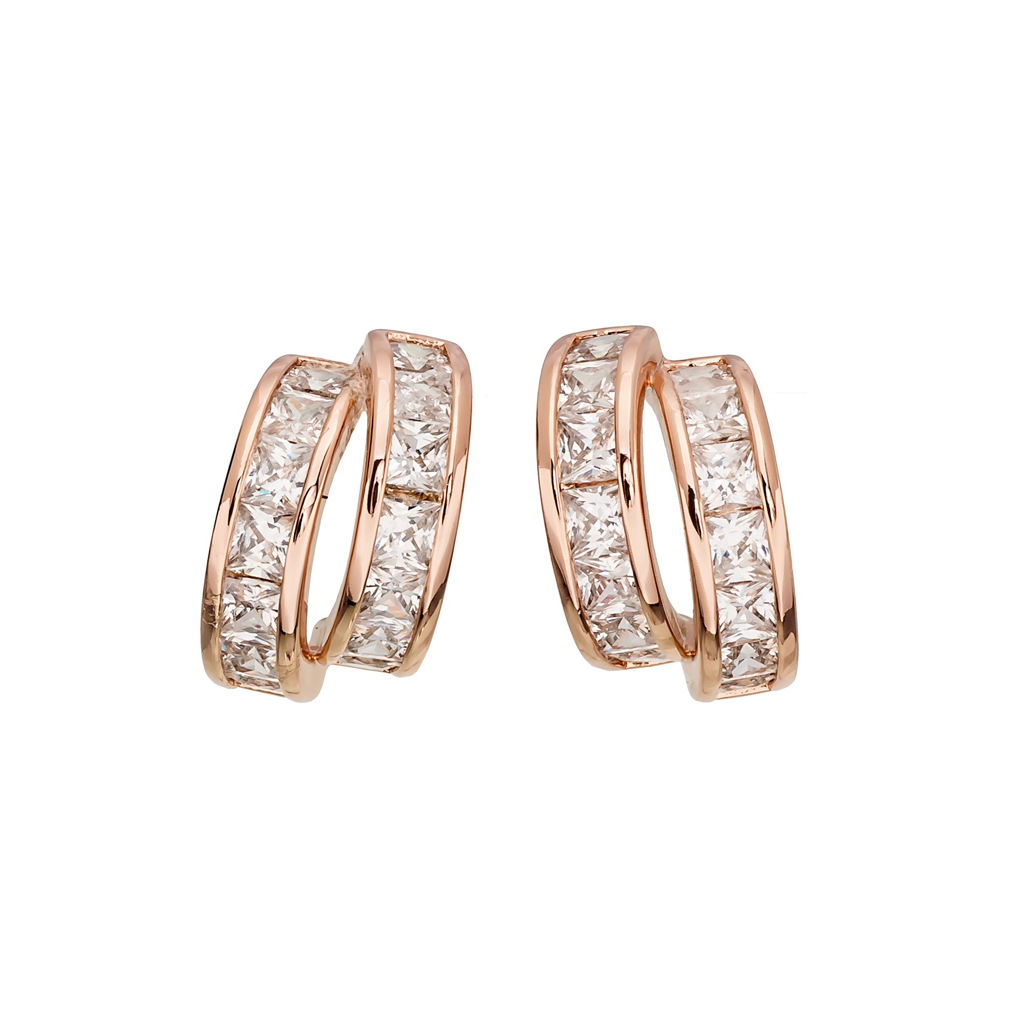 【澳洲仓】【特价】Pica Lela 简约百搭闪耀水晶镀18K 玫瑰金耳环 MER-5943-CZ（原价95刀）