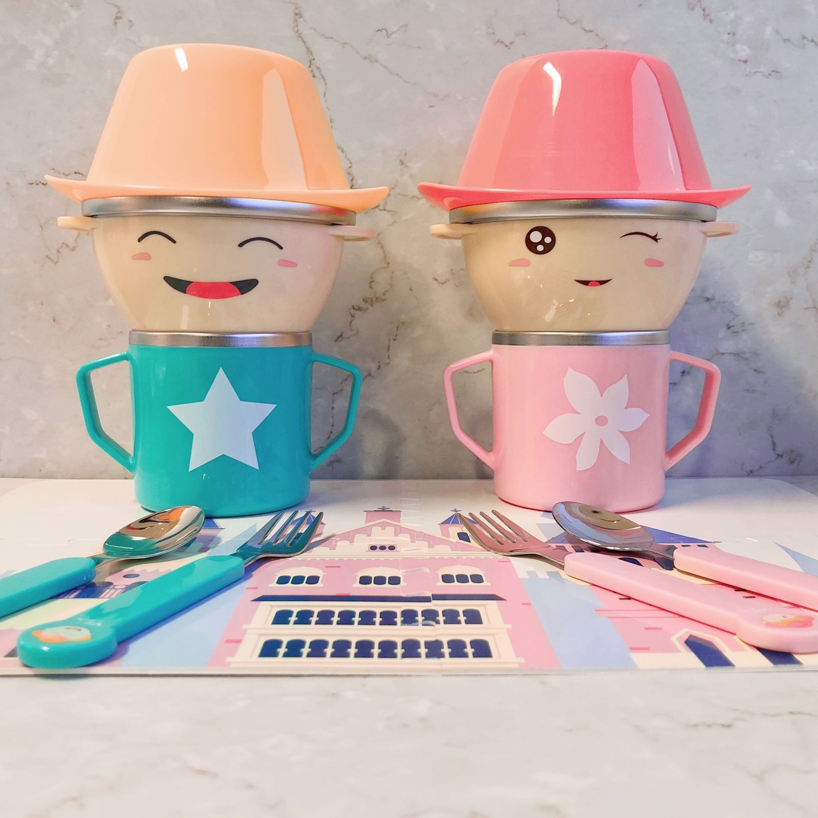 【中国仓】【中国发货】Vip baby 儿童餐具 5合1组合套装（偏远地区：新疆、西藏需补邮费20元，内蒙古、甘肃、青海、宁夏需补邮费15元）