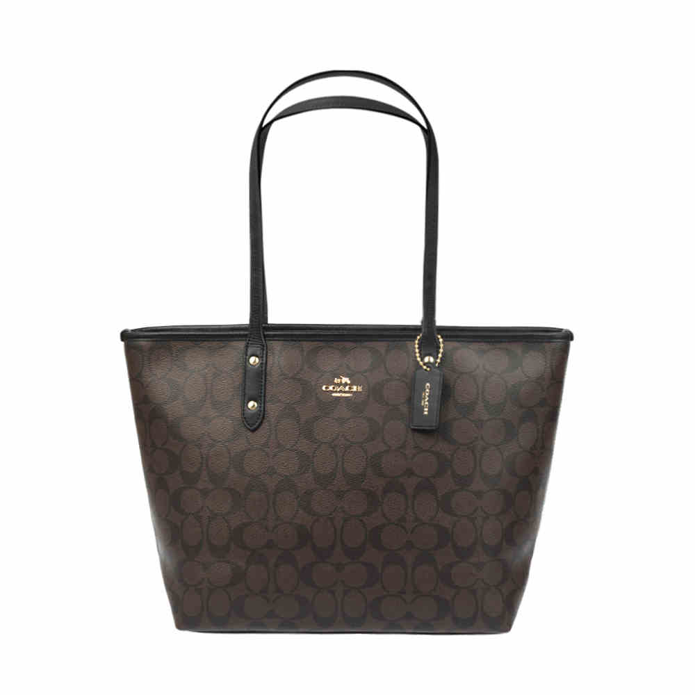 美国直邮 COACH/蔻驰 女士经典款Logo印花C字母手提单肩包托特包 F58292