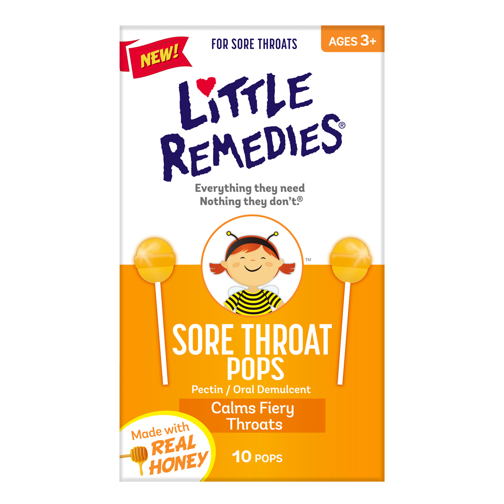 美国直邮 Little Remedies婴儿润喉缓解咳嗽水果味棒棒糖 10支装