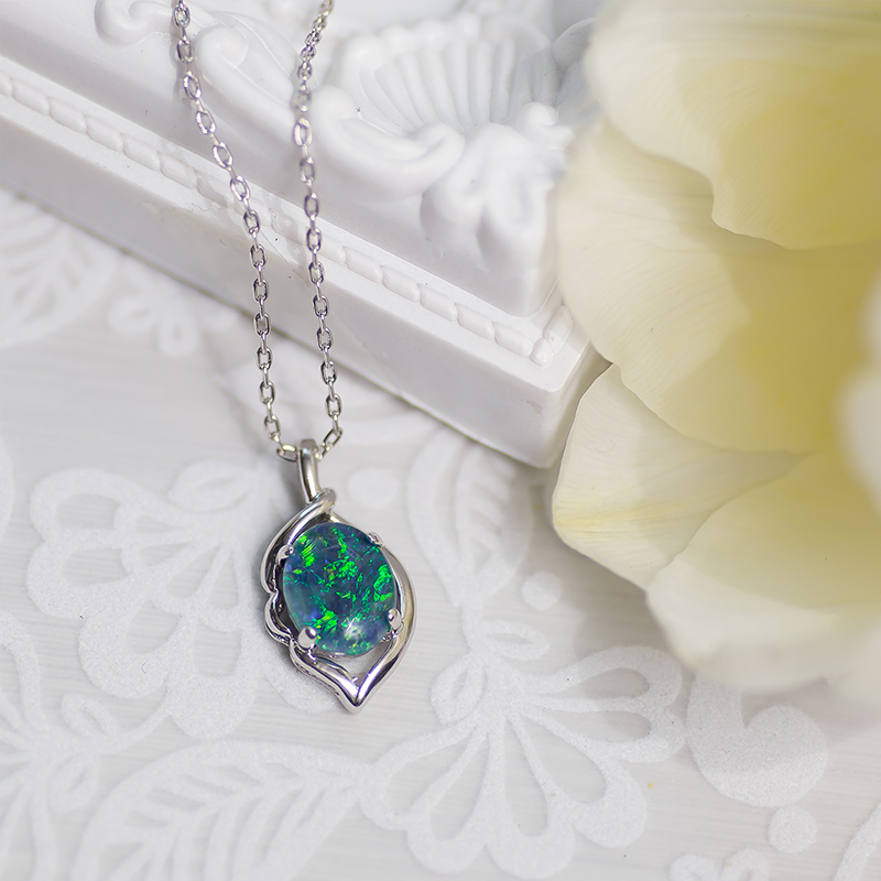 【澳洲仓】Wellington Jeweller 项链 SPW-081-OT 澳大利亚澳宝，澳宝石10x8mm