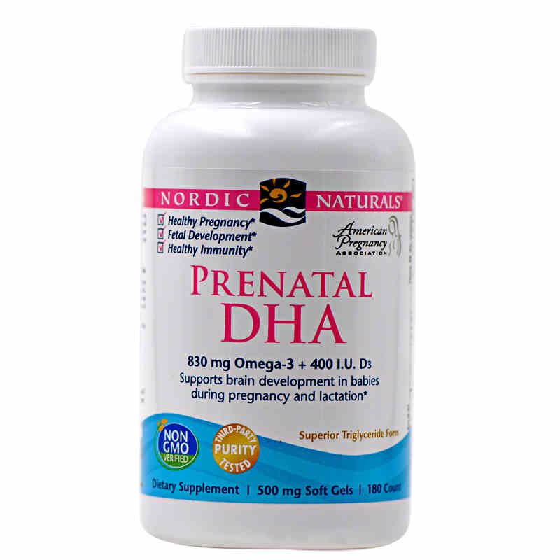 美国直邮 Nordic Naturals 挪威小鱼孕妇专用DHA 产妇深海鱼油胶囊180粒