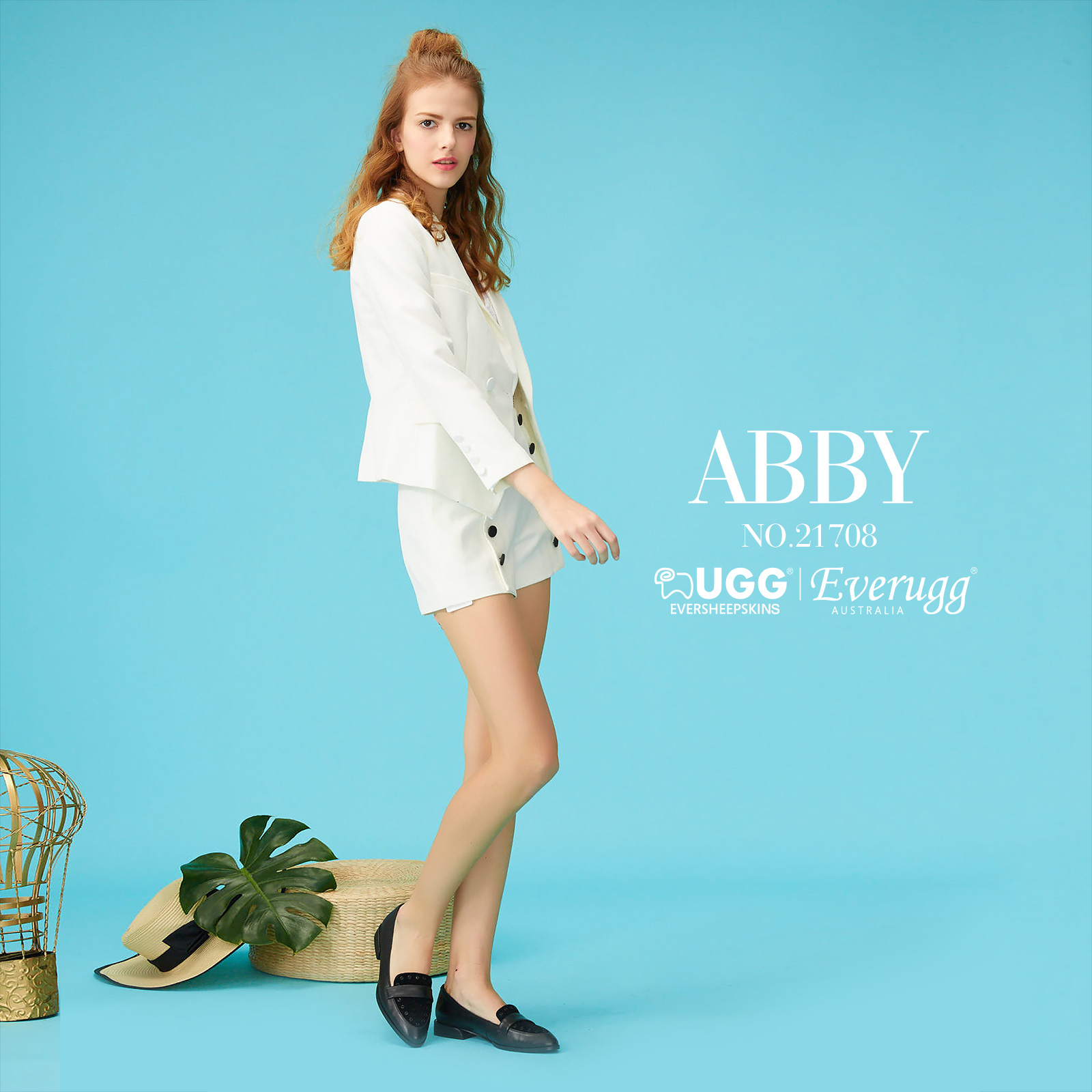 【澳洲仓】EVER UGG Abby 21708 春夏新款 小羊皮尖头撞色平跟鞋