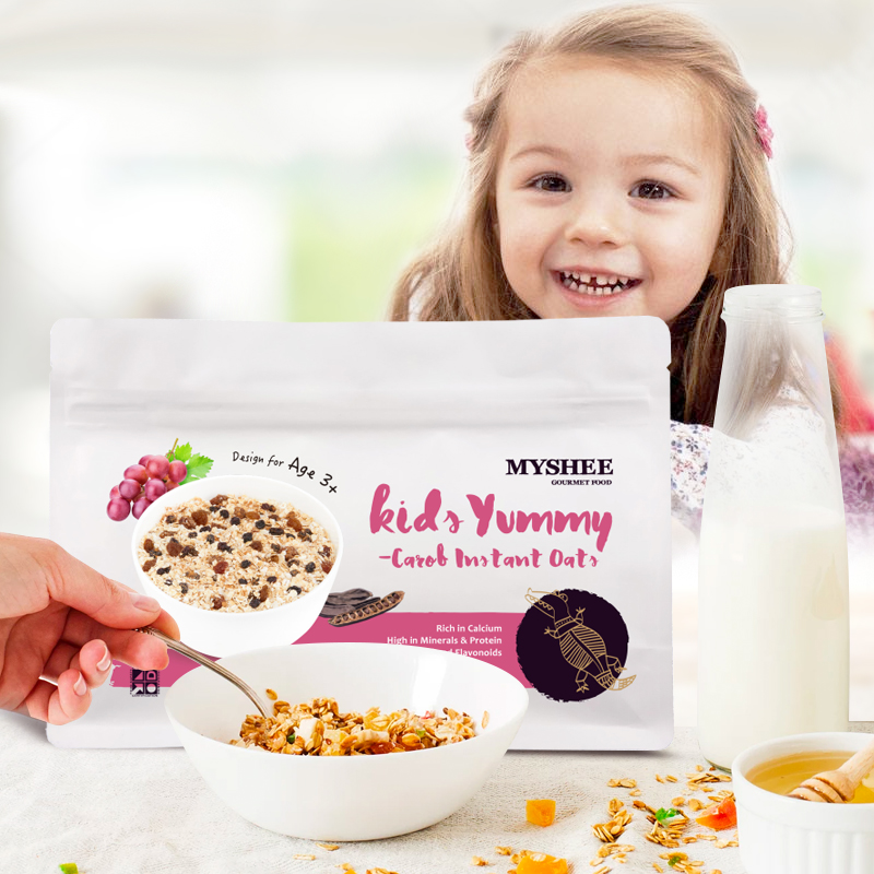 【澳洲仓】Myshee麦食聪明宝宝超级早餐麦片 450g 可诺黑加仑口味 超级早餐麦片  Kids Yummy - Carob Instant Oats 3岁+ 有机 天然核黄素 大蒜酸 增强免疫力 冲泡