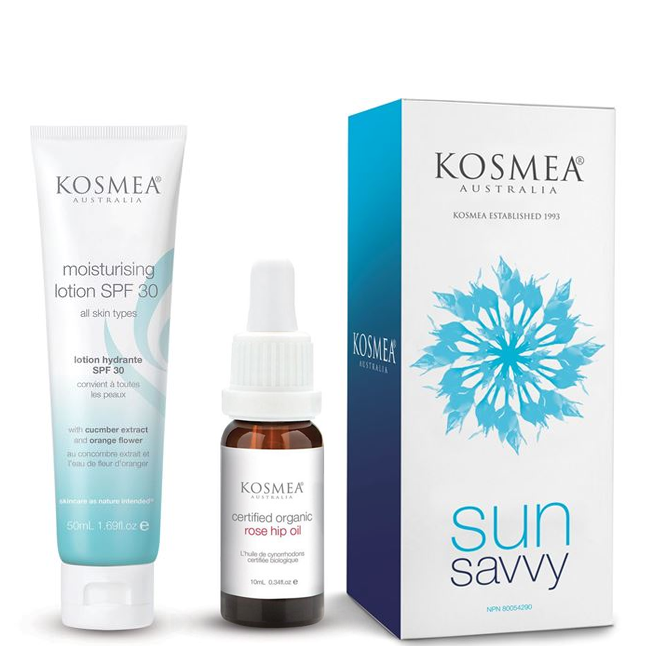 【澳洲仓】Kosmea 防晒霜玫瑰果油精华套装50ml+10ml 夏日防晒套装 2件套