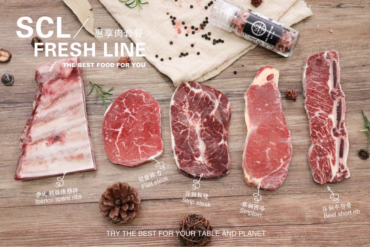 【中国仓】【特惠月SD005】澳洲兒童菲力240g+牛仔骨240g+草飼西冷280g+谷飼板腱280g+豬肋排300g