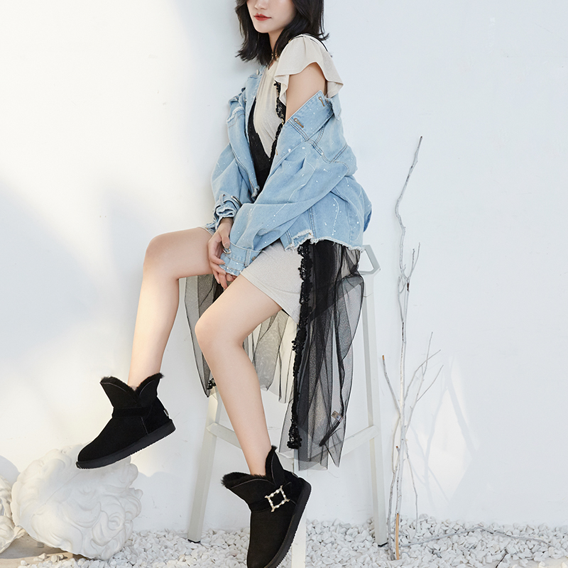 【澳洲仓】DK UGG DK032 秋冬新款 珍珠扣饰雪地靴