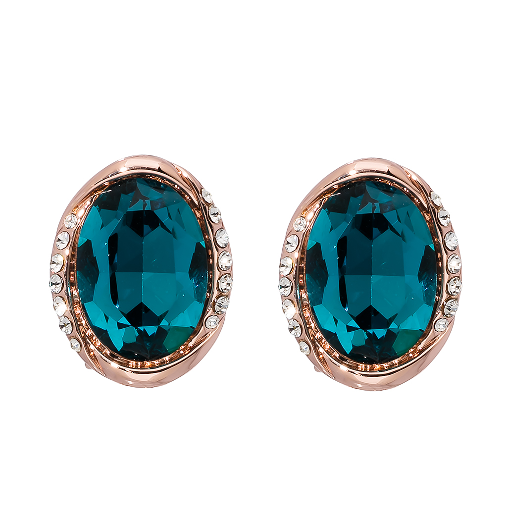 【澳洲仓】Pica Lela 玫瑰金优雅大气蓝色闪钻耳钉 MER-5638-CU（原价98刀）（送耳钉）