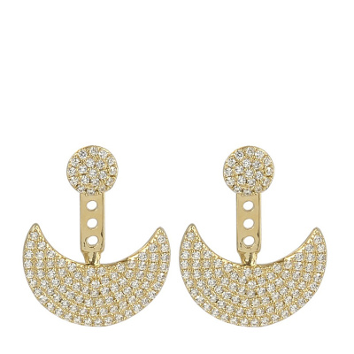 【澳洲仓】【限量】APM Monaco AE9005OXY 金色纯银镶晶钻半月耳环耳钉耳坠（原价1070元）