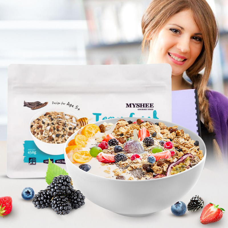 【澳洲仓】Myshee麦食学霸少年麦片450g 香脆可诺蜂蜜味 超级早餐麦片 Teens Carob-Chia Brekky  5岁+ 有机 益智 免疫力 低温烘焙 即食
