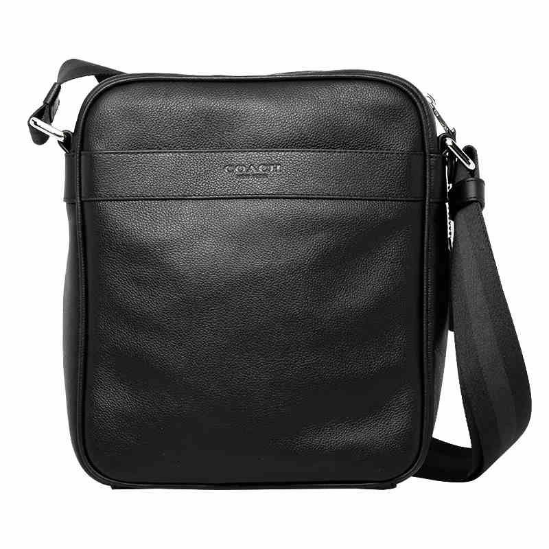 美国直邮 COACH/蔻驰 男包春夏新款斜挎小包商务登机包单肩斜挎包 F54782  BLK  黑色