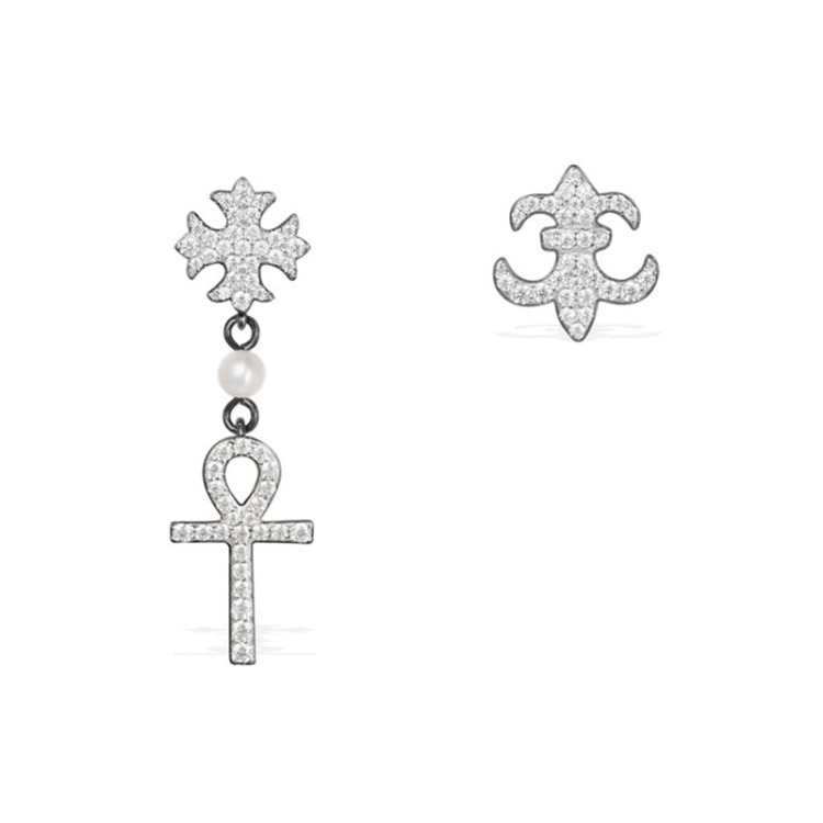 【澳洲仓】【限量】APM Monaco AE9690XPGR 不对称雪花十字架耳坠纯银耳钉耳坠耳环（原价800元）