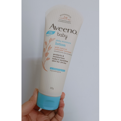 【成都仓】 Aveeno 婴幼儿燕麦润肤乳液227ML浅蓝色 韩版  28.10月