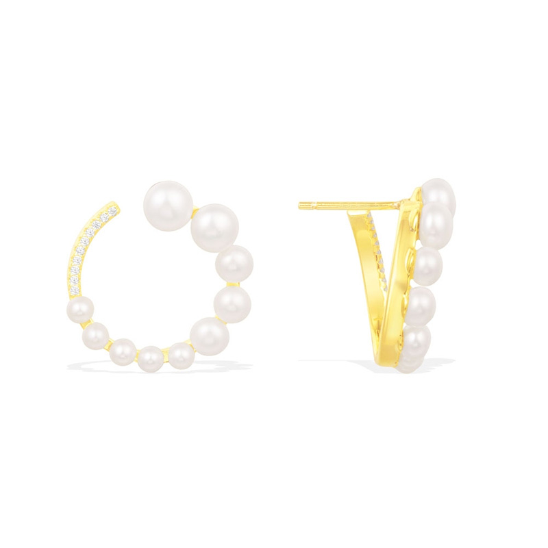 【澳洲仓】【限量】APM Monaco AE10144XPLY 金色纯银镶晶钻珍珠耳环耳钉（原价1135元）