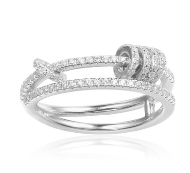 【澳洲仓】APM Monaco A17573OX 银镶晶钻戒指 情侣戒