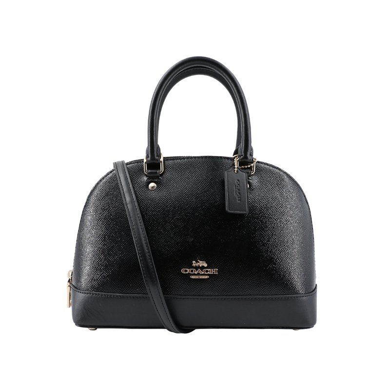 美国直邮 COACH/蔻驰女士单肩斜挎手提贝壳包 F32019 IMBLK黑色
