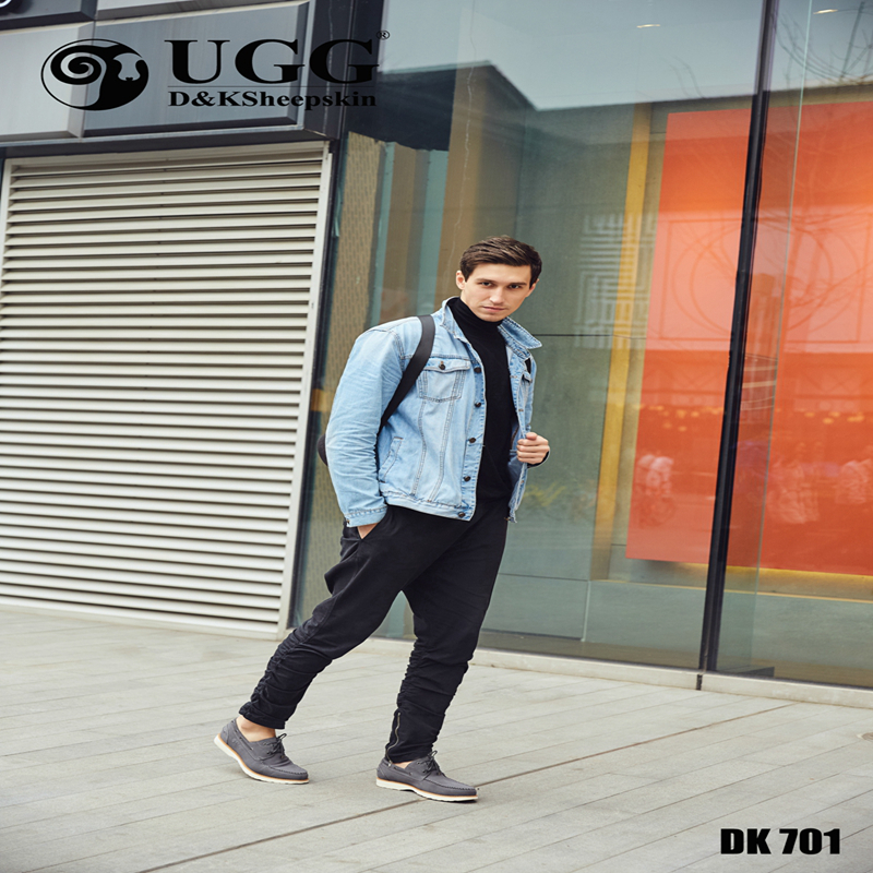 【澳洲仓】DK UGG DK701 春夏新款 Larson 经典男士牛反皮小贝鞋（偏大一码）