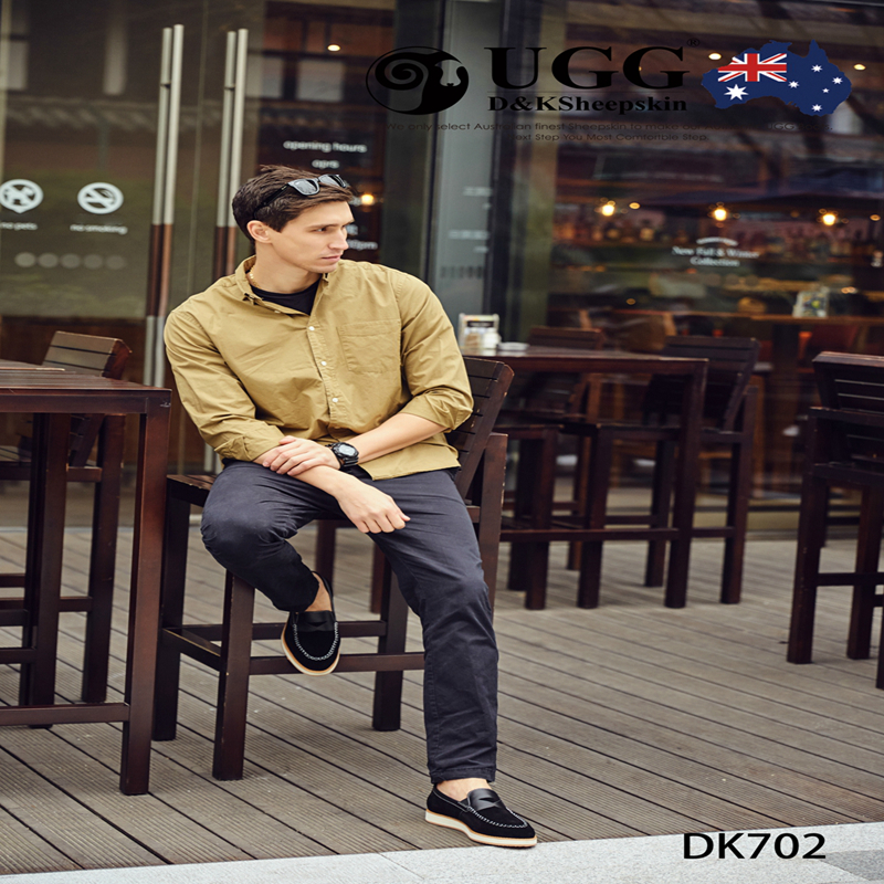 【澳洲仓】DK UGG DK702 春夏新款 Lewiston 男士牛反皮便士乐福鞋
