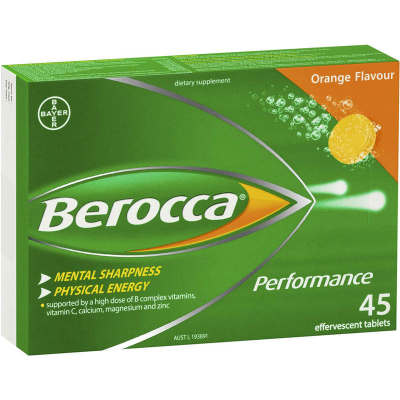 【澳洲仓】Bayer拜耳Berocca维生素C+B钙镁锌泡腾片 橙子味45片