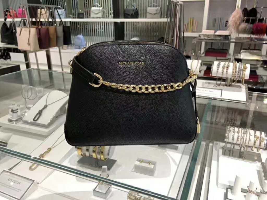 美国直邮 MK 荔枝纹女士小贝壳包 黑色