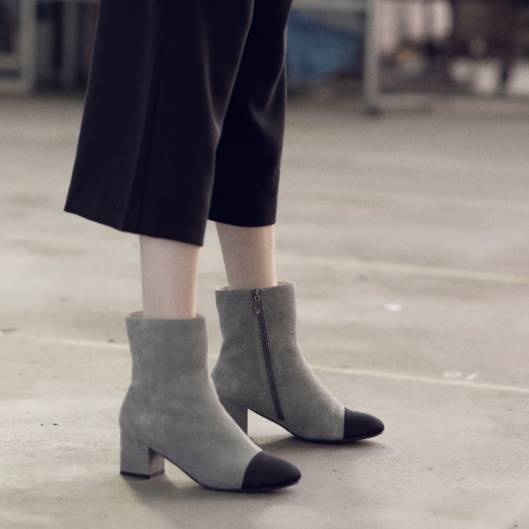 【澳洲仓】DK UGG DK337 防泼水经典裸色拼黑色小香风短靴