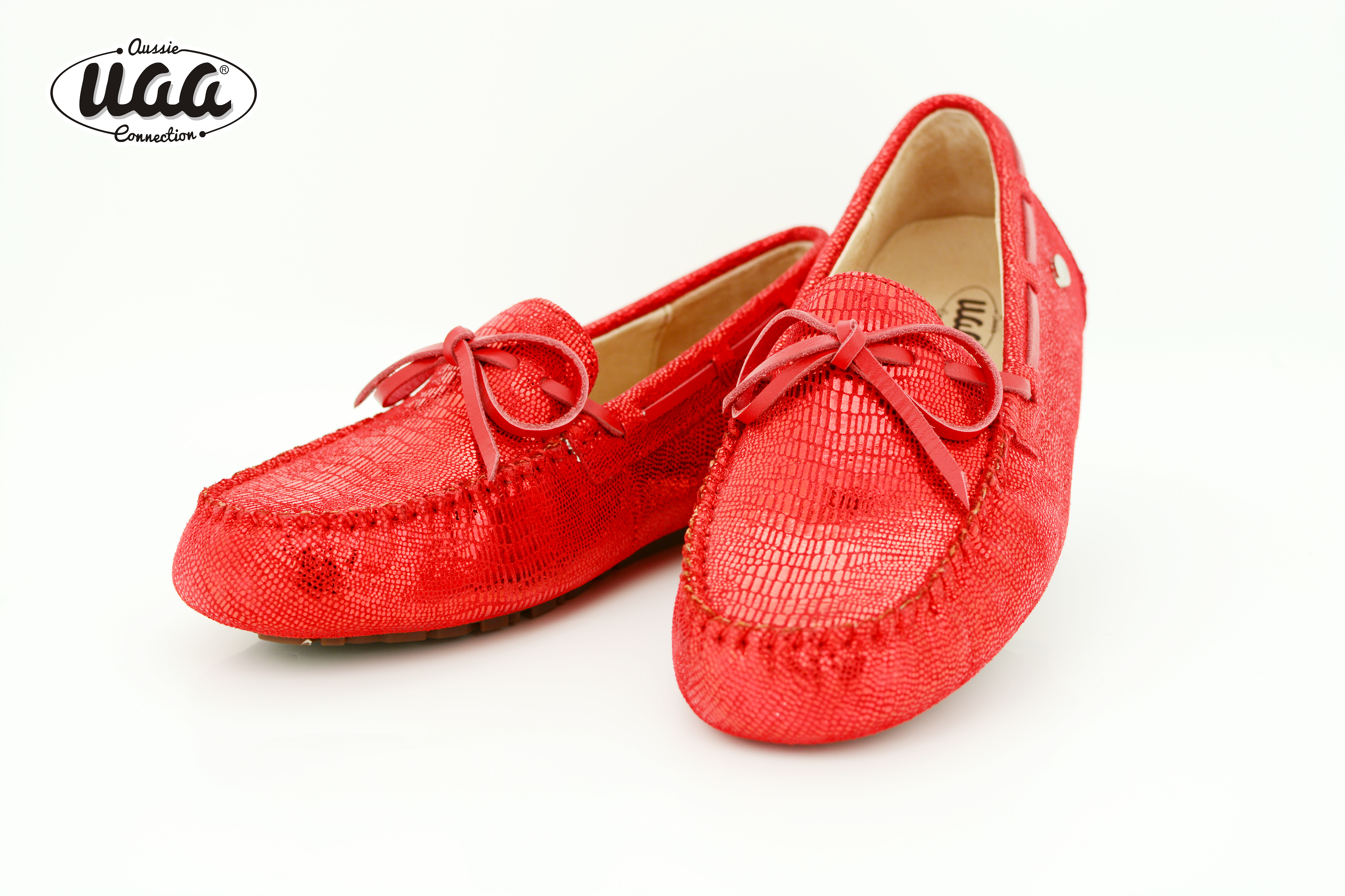 【澳洲仓】Aussie Connection 1650LP 春夏蜥蜴纹无毛豆豆鞋(头层牛皮)