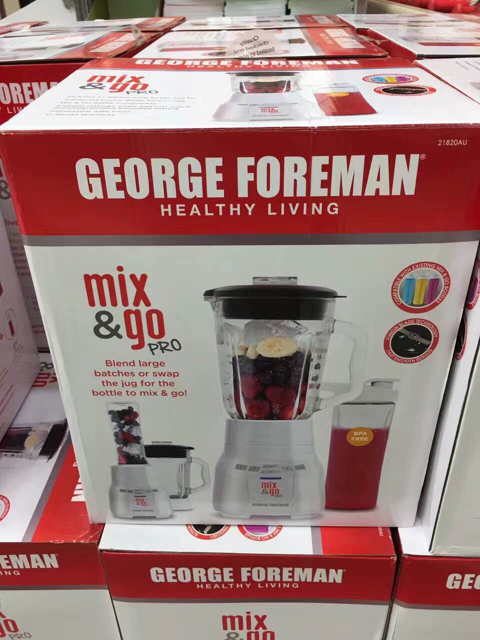 【澳洲仓】Mix&Go PRO 榨汁机 专业版（三挡变速+奶昔功能 配1.5L大杯+600ml便携杯子）