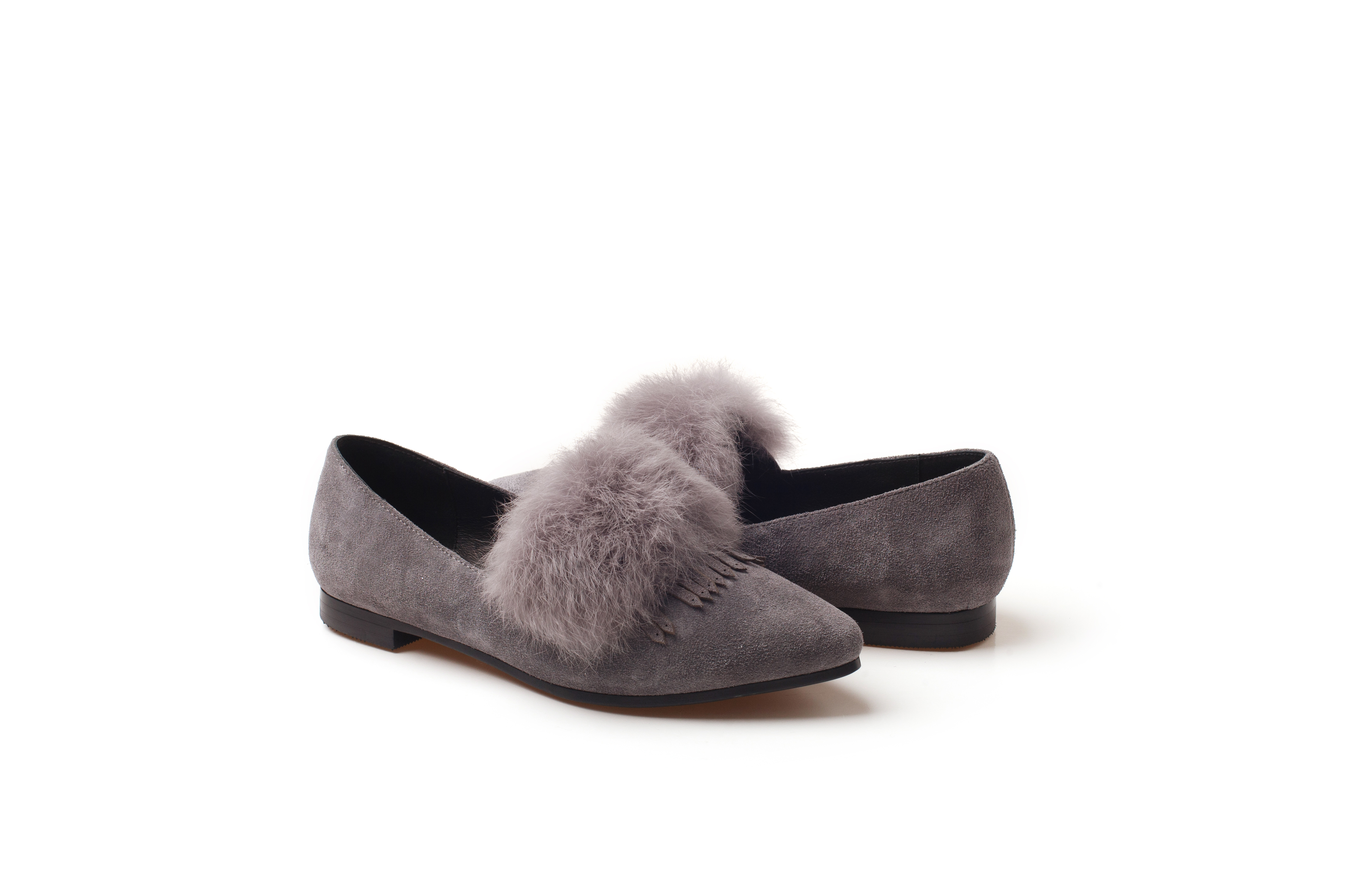 【澳洲仓】【超值特卖】OZWEAR OB237 UGG MILA FLAT 春夏平底方跟尖头兔毛单鞋