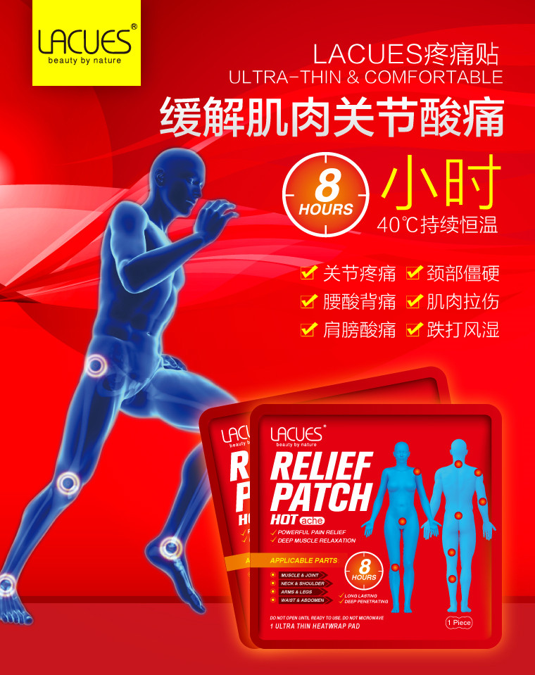 【澳洲仓】【买一送一】LACUES 止痛贴 5片/盒
