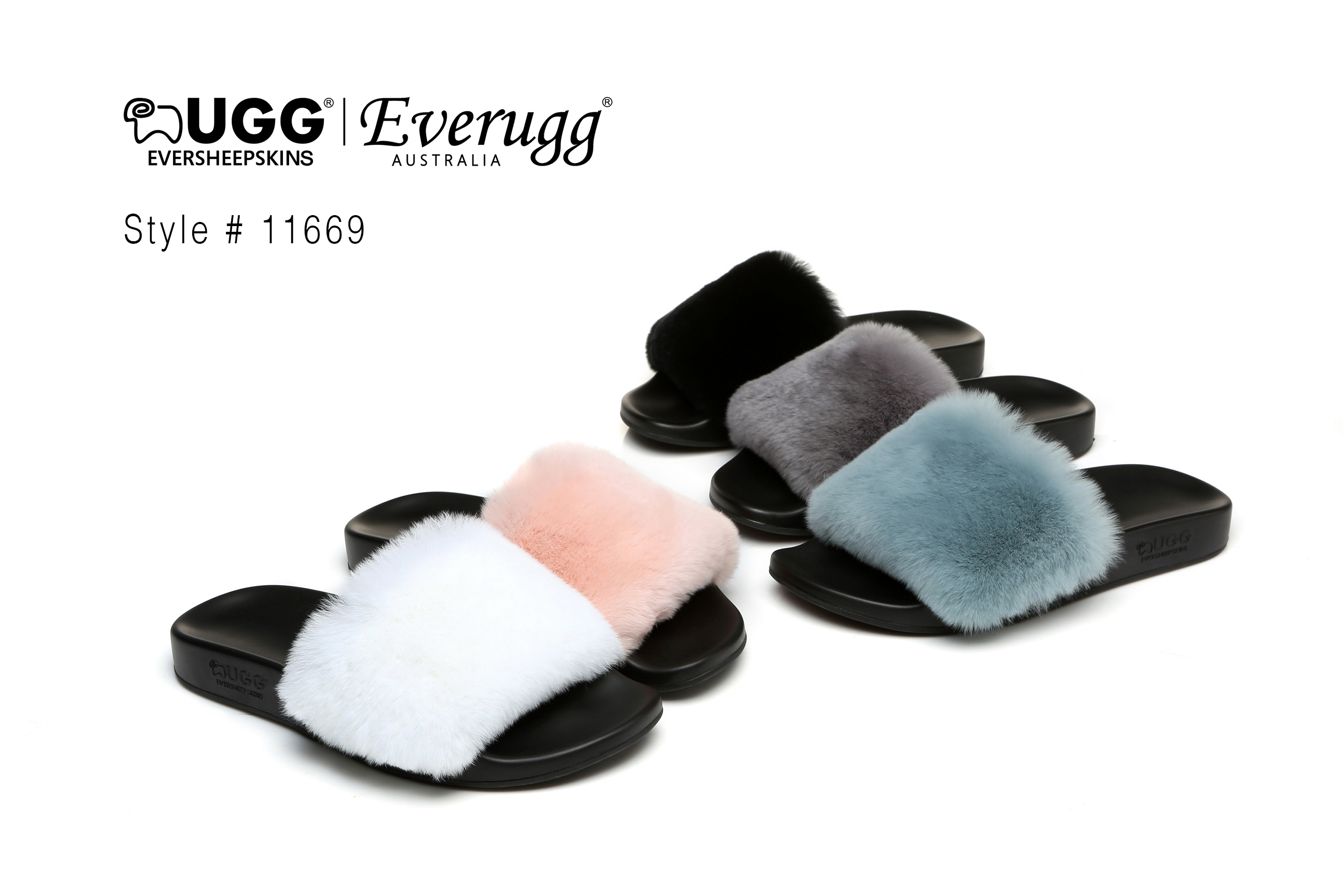 【澳洲仓】【春】EVER 11669 DORIS 春夏时尚毛拖鞋