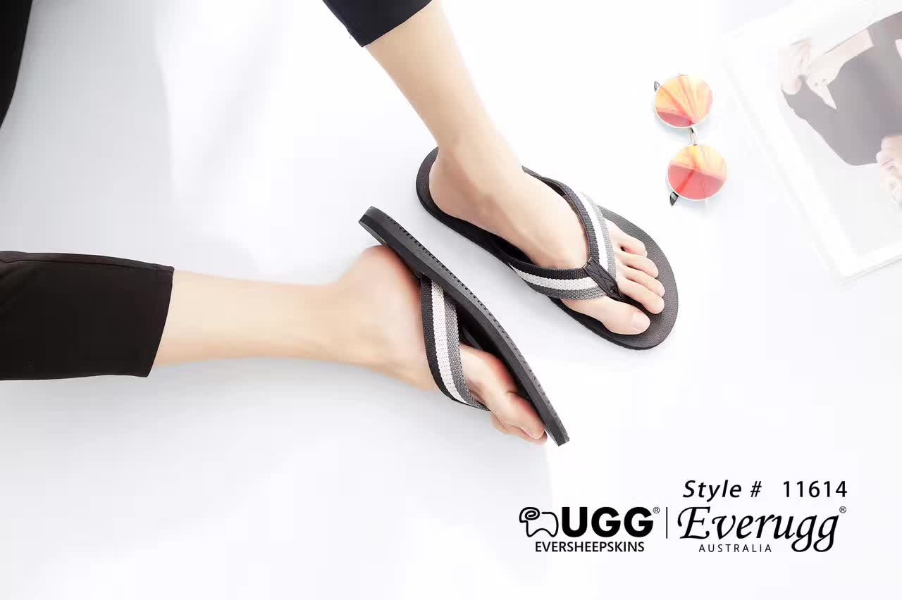 【澳洲仓】【春】春夏新款 EVER UGG 11614  Edison  经典三色条纹 男款凉拖鞋