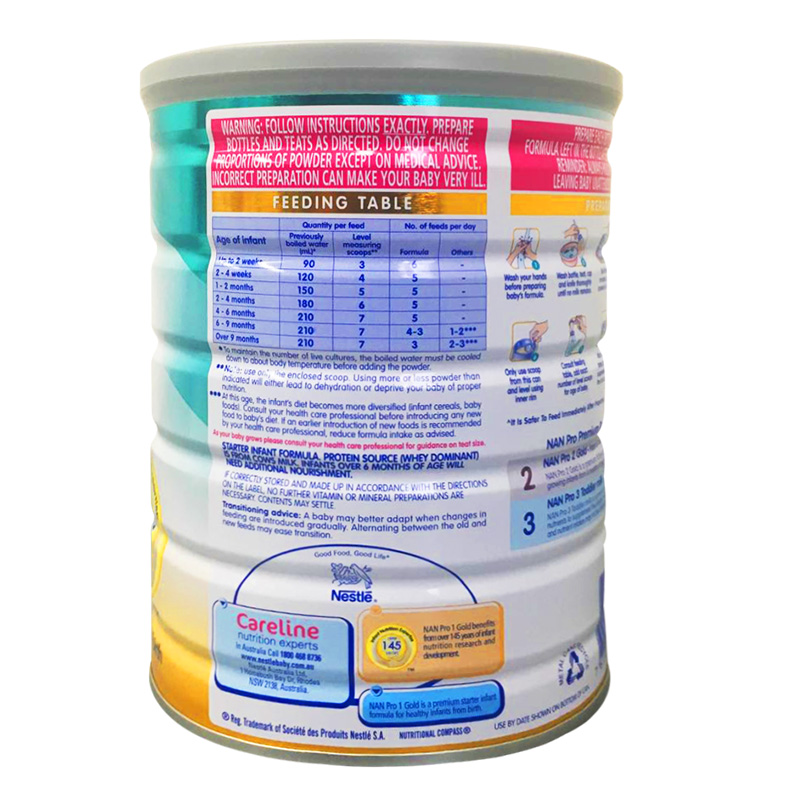 【澳洲仓】Nestle雀巢能恩NAN Pro金盾1段婴儿奶粉 800g