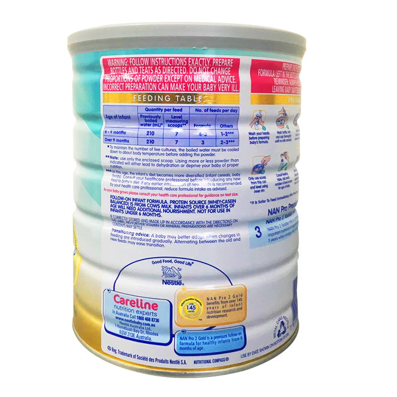 【澳洲仓】Nestle雀巢能恩NAN Pro金盾2段婴儿奶粉 800g