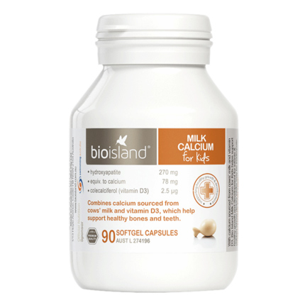 【澳洲仓】BIO ISLAND 婴幼儿乳钙90粒 婴幼儿童补钙婴儿液体钙胶囊钙片