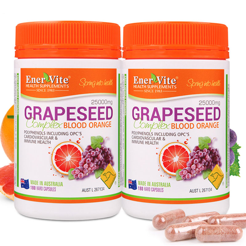 【澳洲仓】Enervite/澳乐维他  葡萄籽25000mg VC 血橙 200mg  180粒