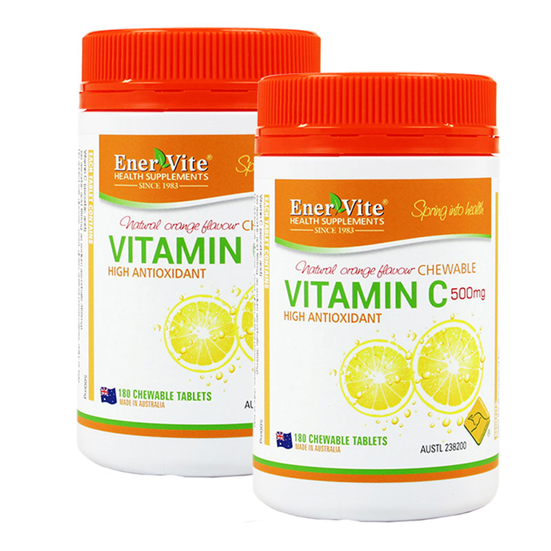 【澳洲仓】Enervite/澳乐维他 橙子维生素C咀嚼片500mg 30片/180片
