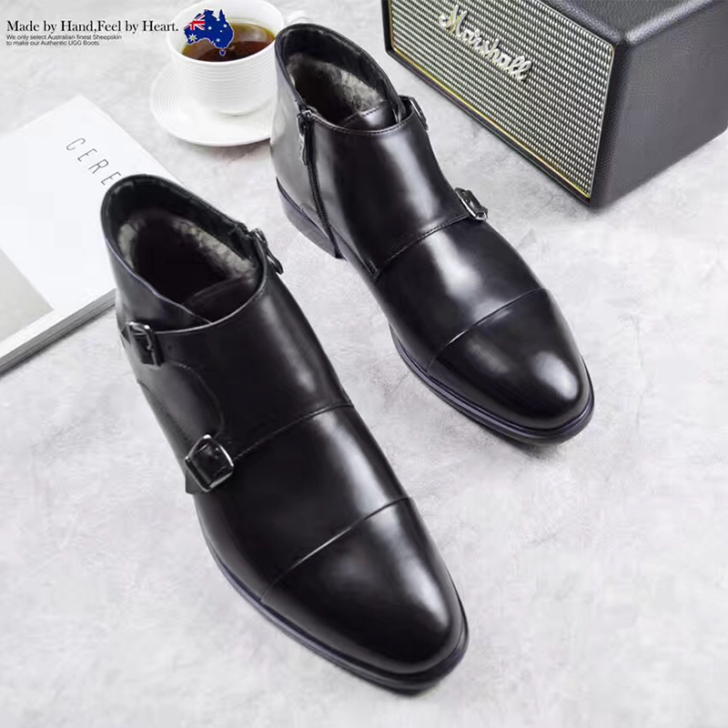 【澳洲仓】DK UGG DK508 黑色男士时尚皮靴