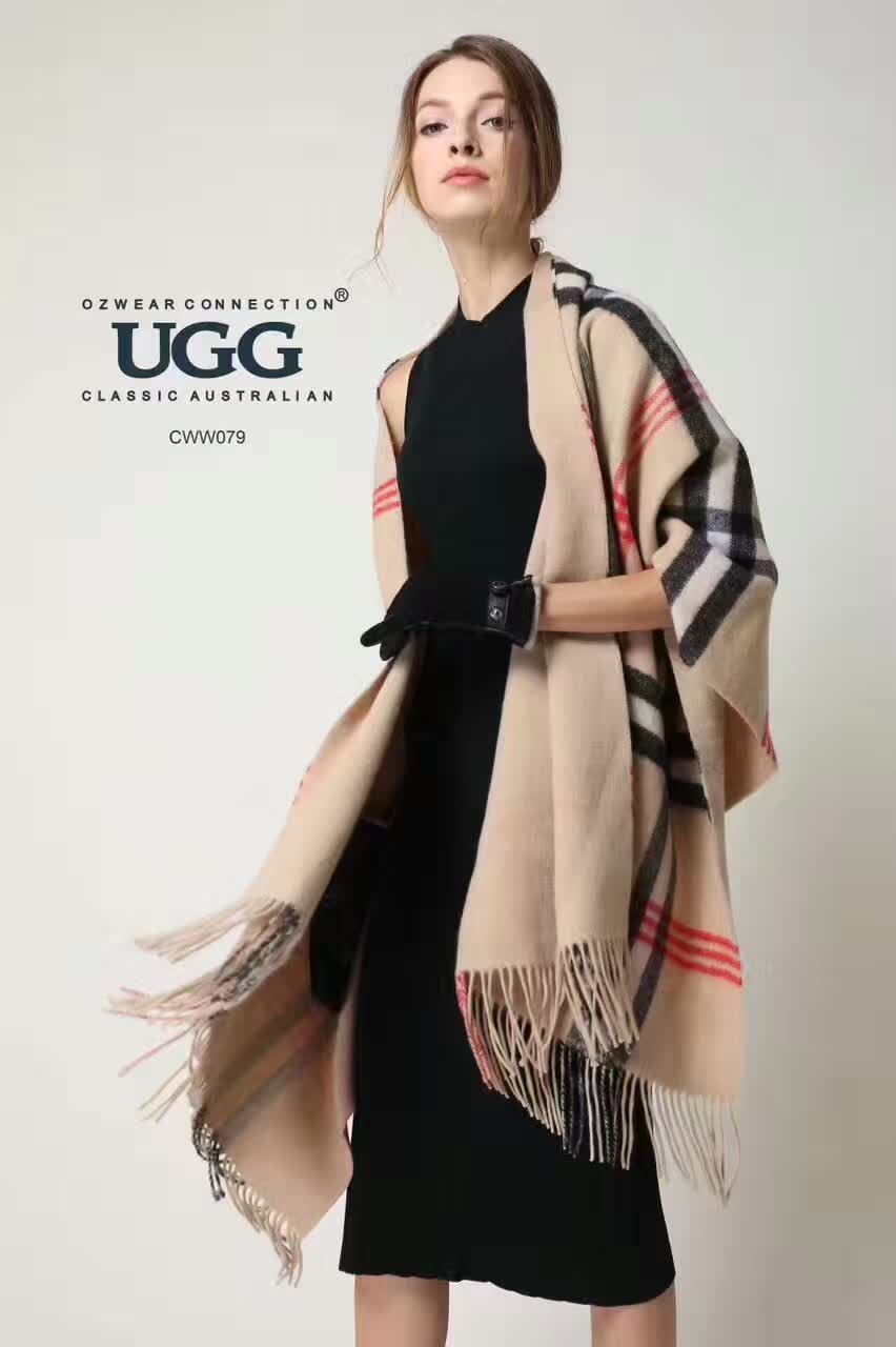 【澳洲仓】【礼】【两件免运费】OZWEAR UGG 澳洲顶级羊毛 双面披肩围巾720*2030mm （配礼盒）（CW079-082）